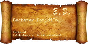 Becherer Dorián névjegykártya